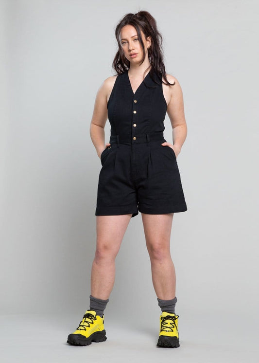 Cropped Roper Suit - Black