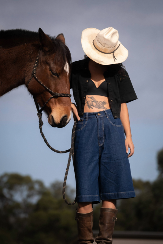 Denim Bermuda Shorts - Mid Blue