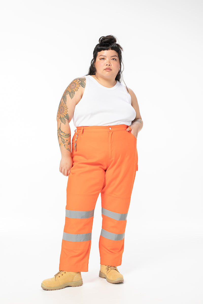 Hi Vis 2 Way Work Pants Orange