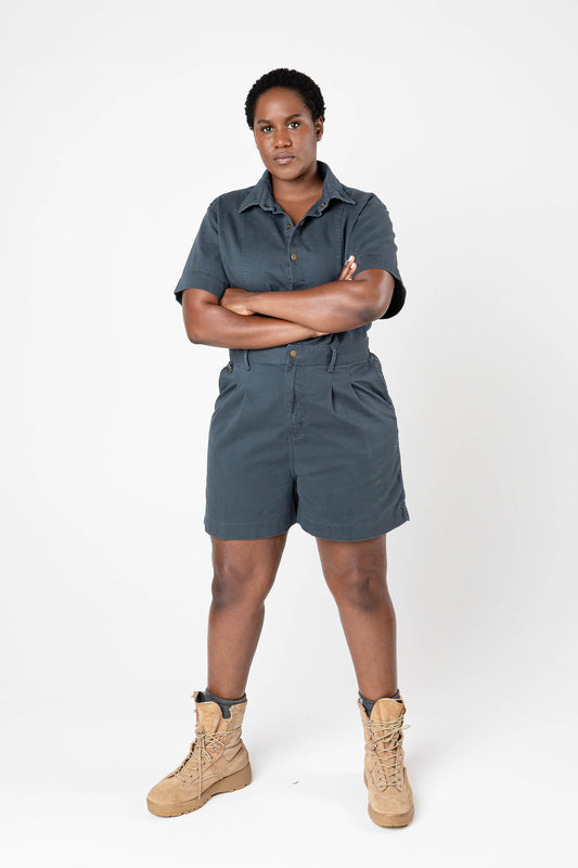 Cropped Ringer Suit - Short - Green