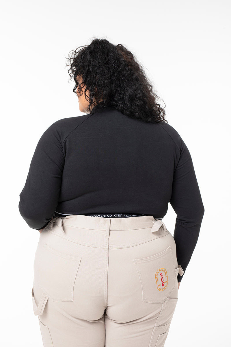 Long Sleeve Crop Top - Black