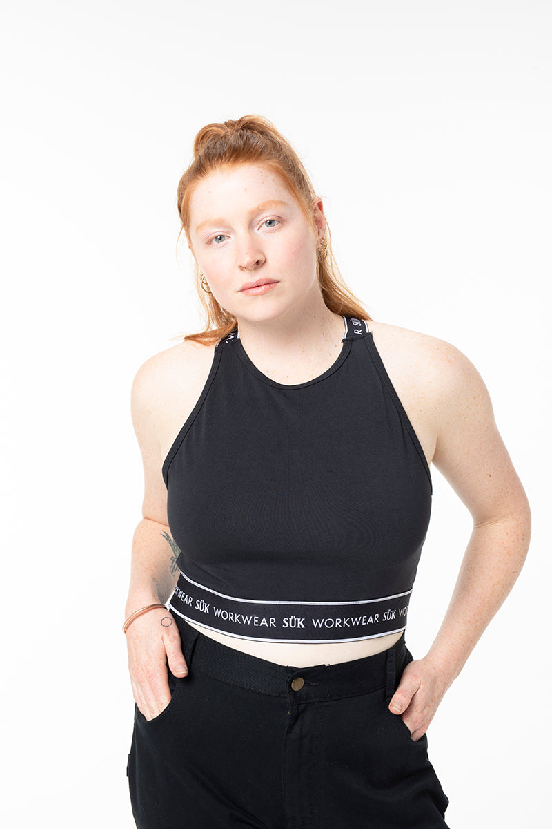 Sports Crop Top - Black