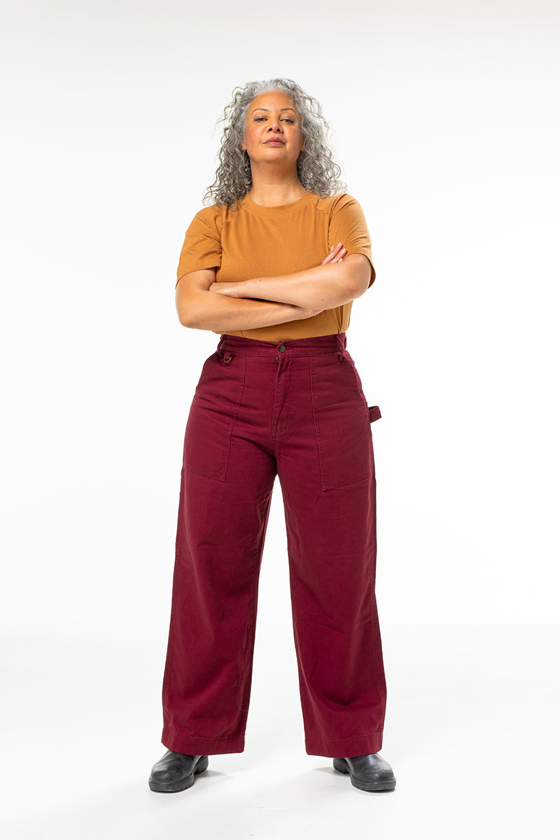Construction Pants - Burgundy