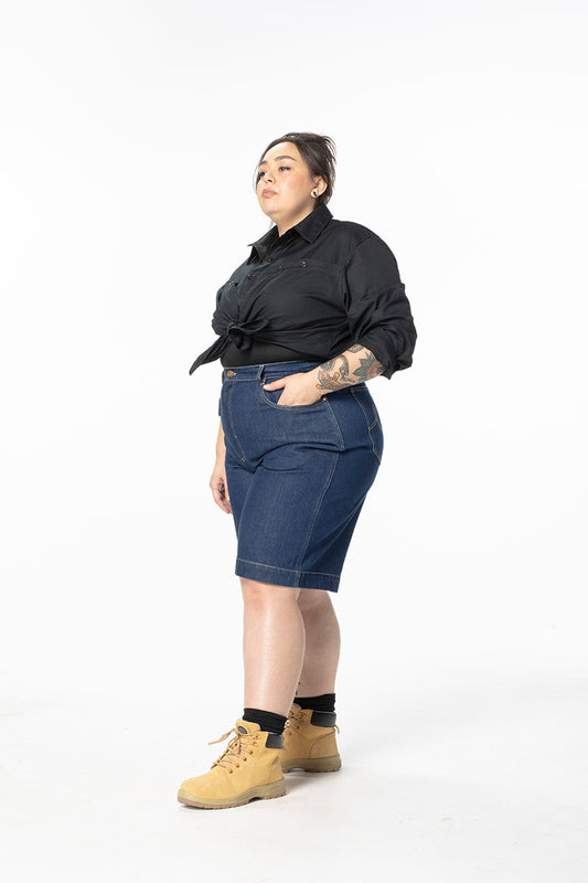 Denim Bermuda Shorts - Mid Blue