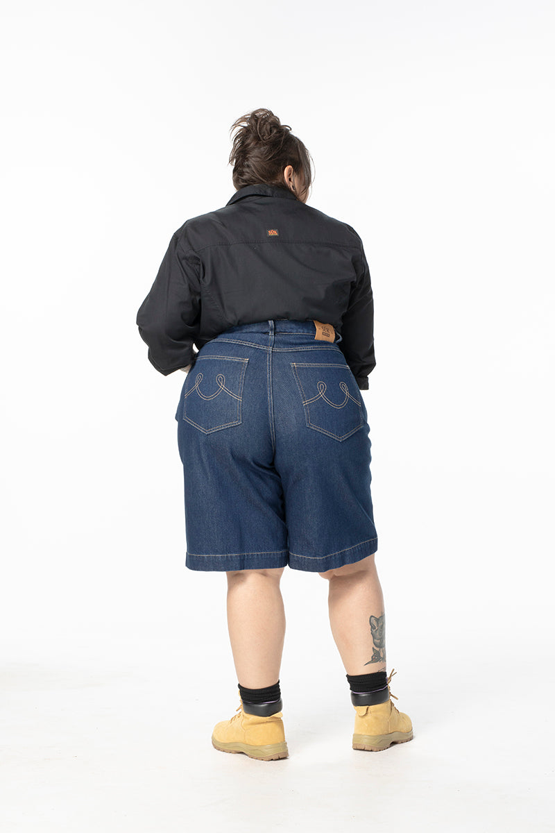 Denim Bermuda Shorts - Mid Blue