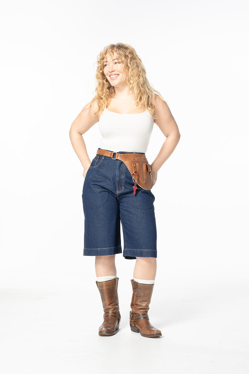 Denim Bermuda Shorts - Mid Blue