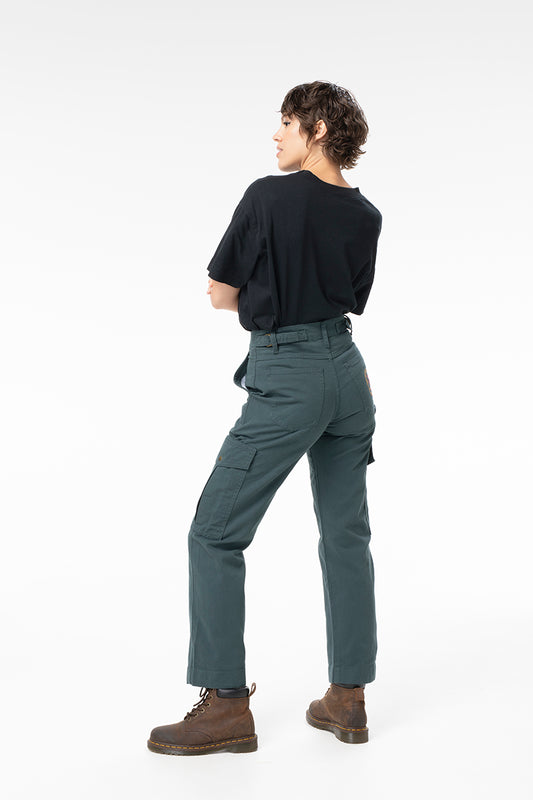 Mid Rise Cargo Pants - Green