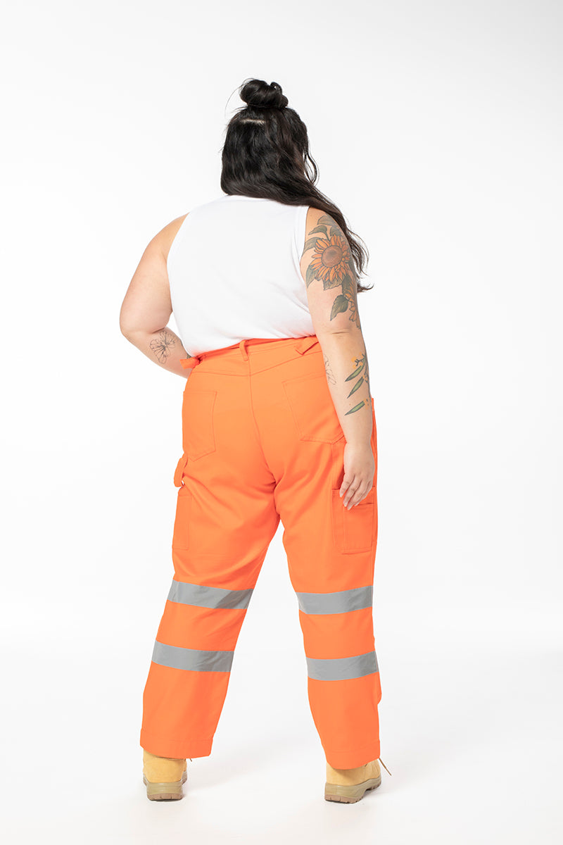 Hi Vis 2 Way Work Pants Orange