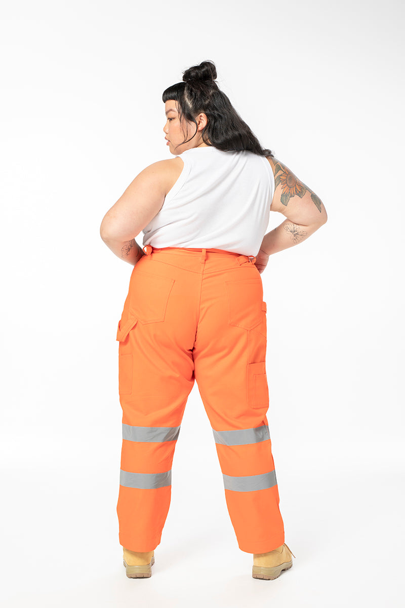 Hi Vis 2 Way Work Pants Orange