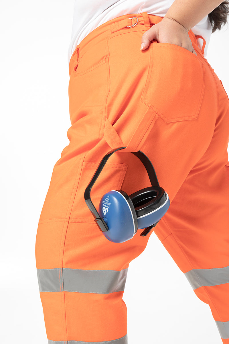 Hi Vis 2 Way Work Pants Orange
