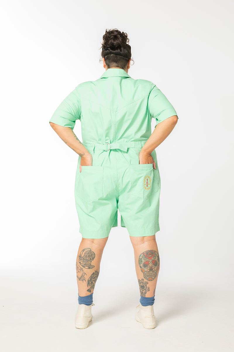 Ripstop Cropped Lagoon Suit - Long - Pastel Ming Green