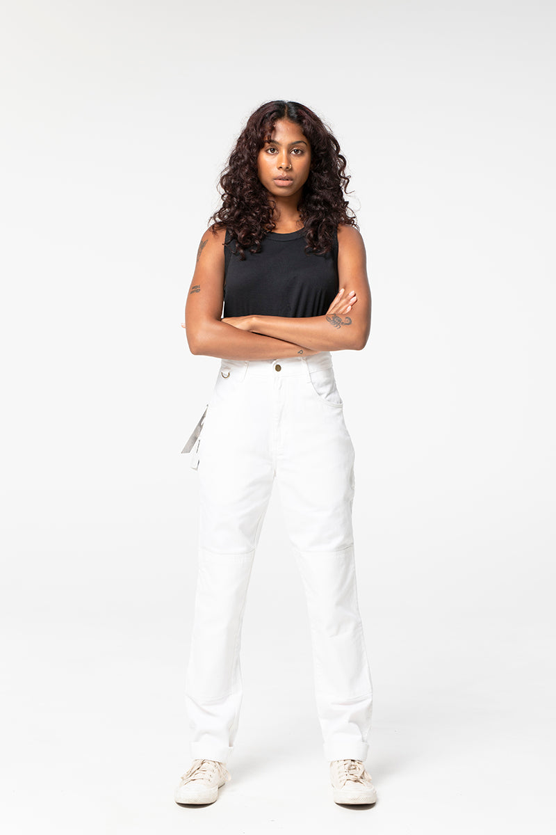2 Way Work Pants - White