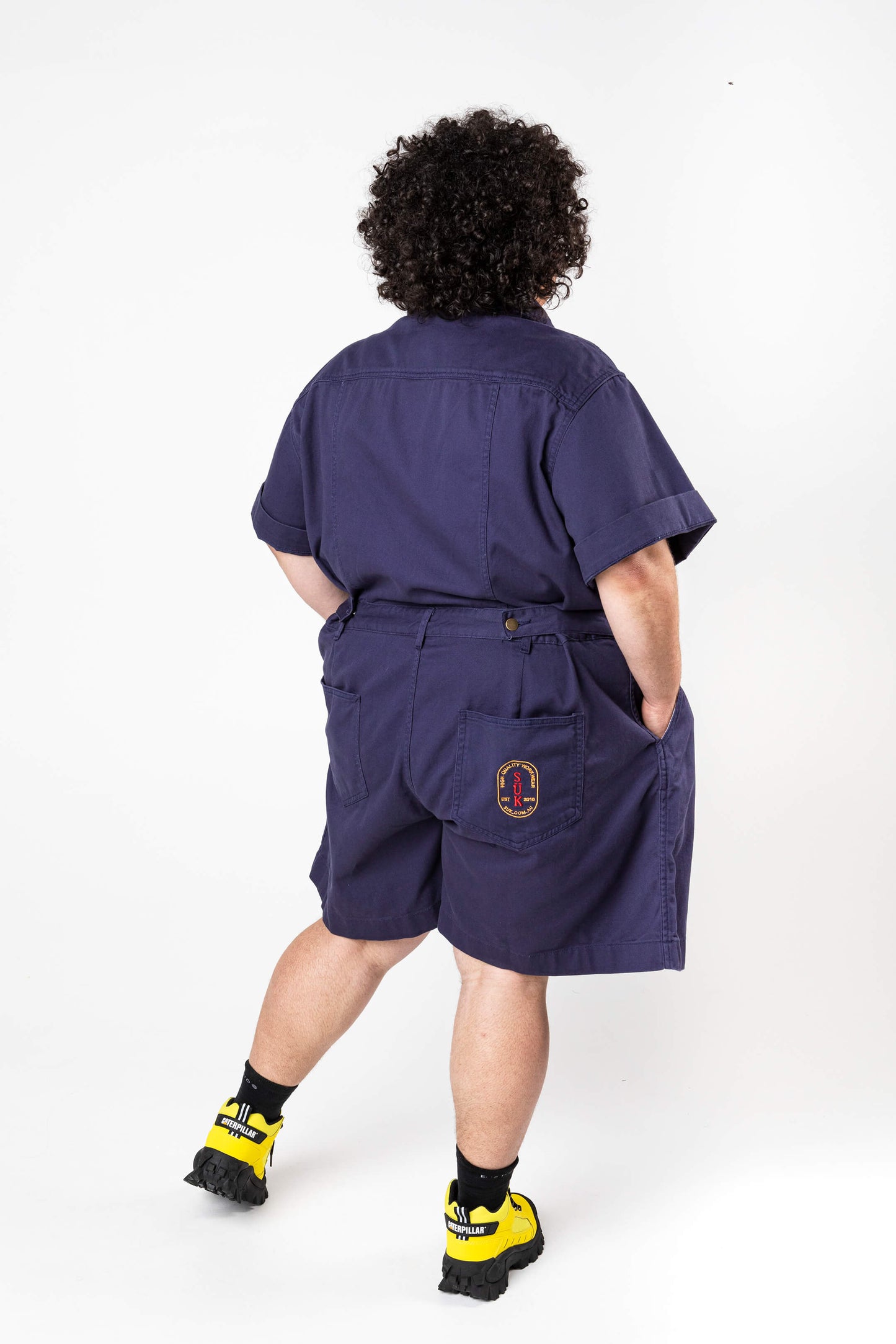 Cropped Ringer Suit - Short - Blue