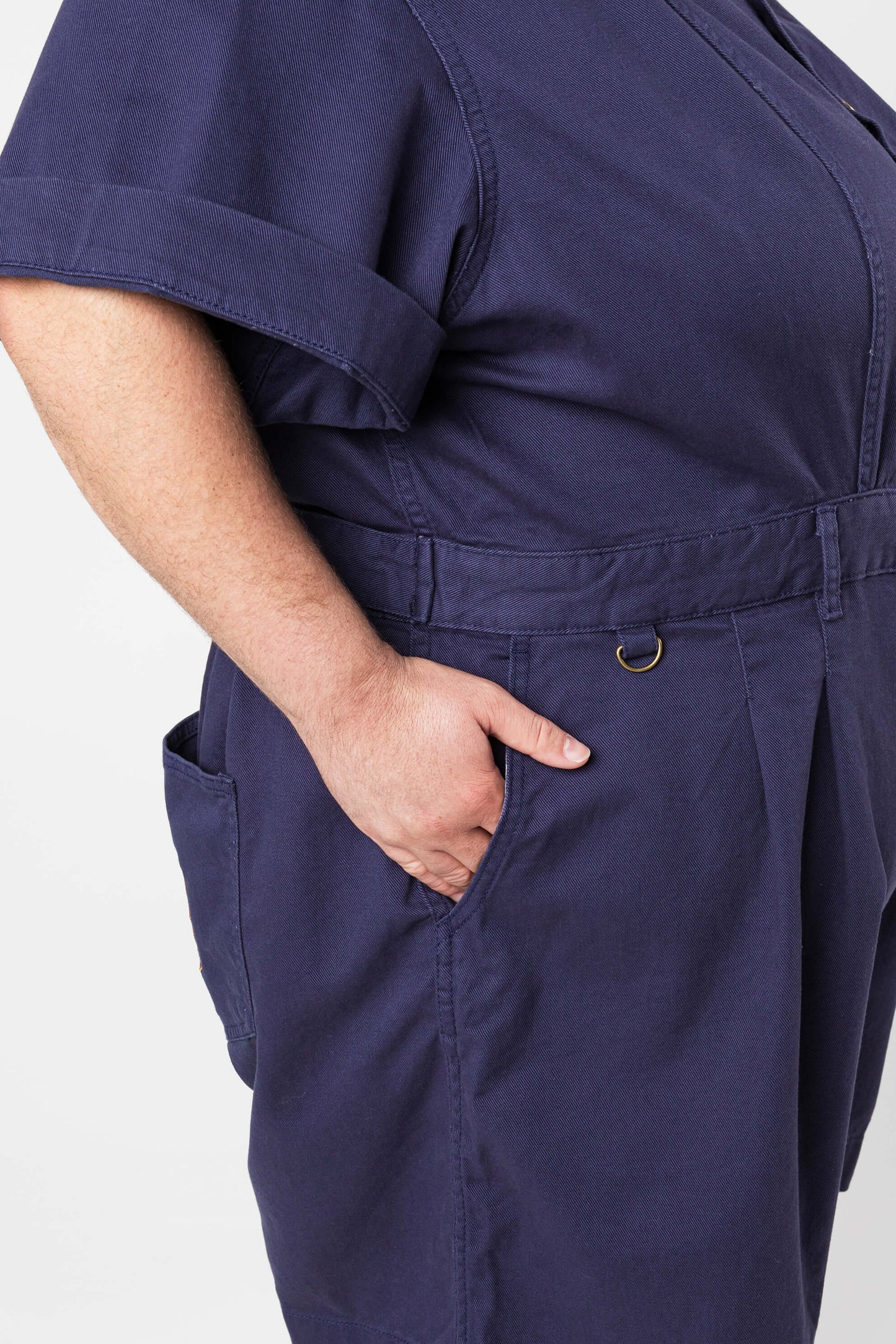Cropped Ringer Suit - Short - Blue