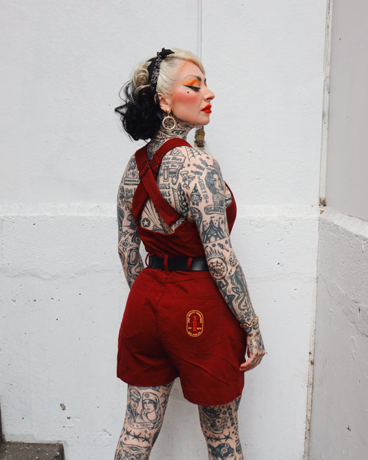 Cropped Roper Suit - Burgundy