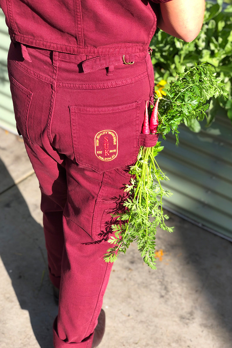 2 Way Work Pants - Burgundy