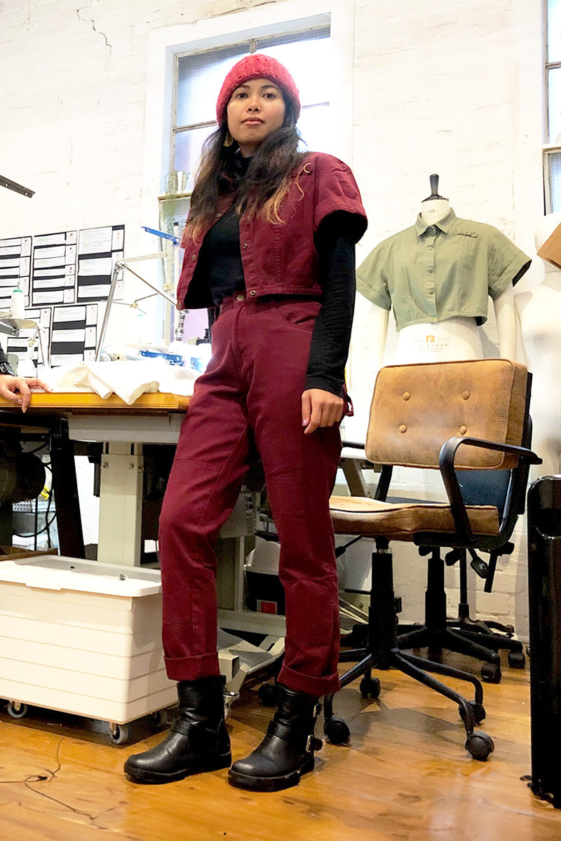2 Way Work Pants - Burgundy