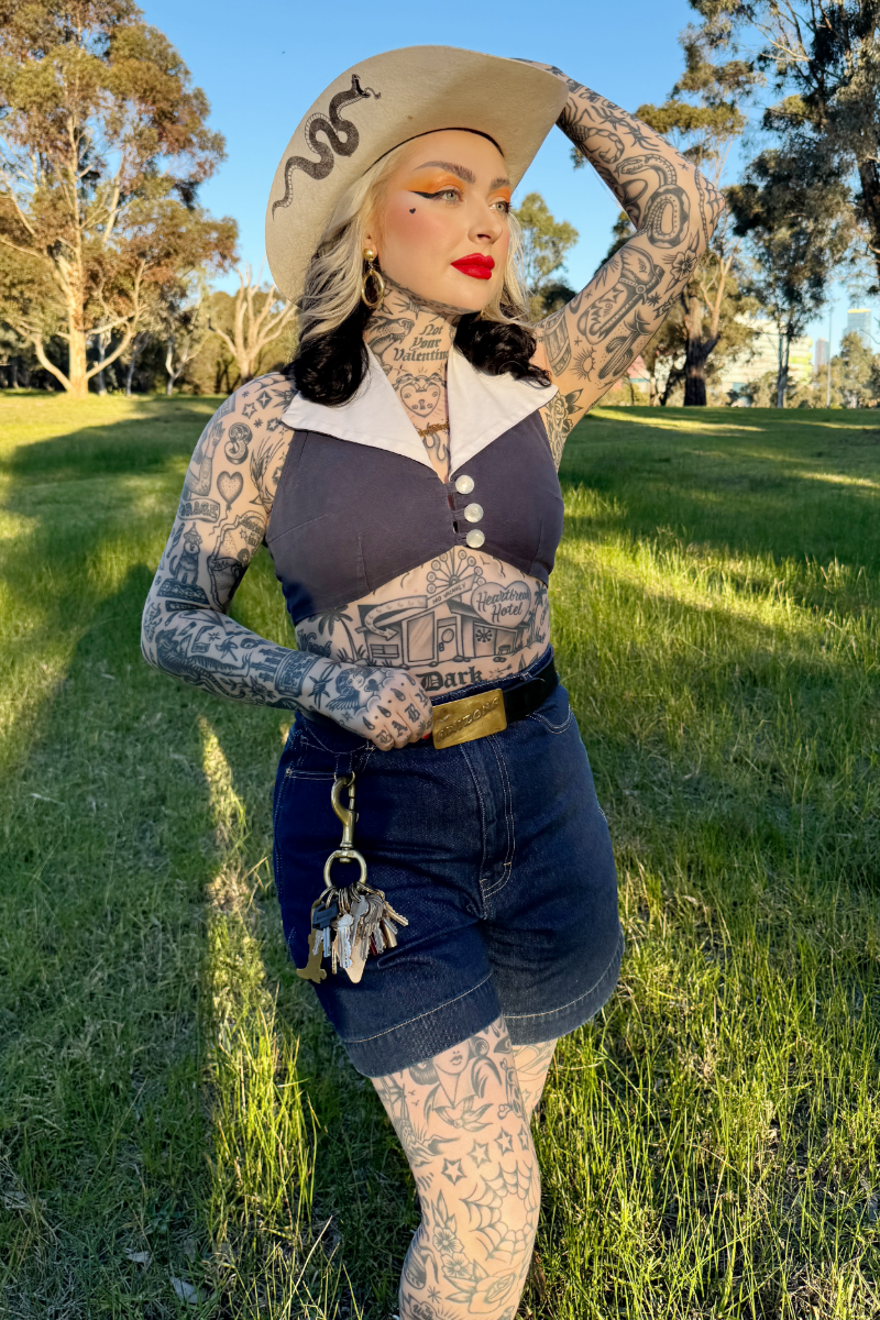 Denim Trophy Shorts