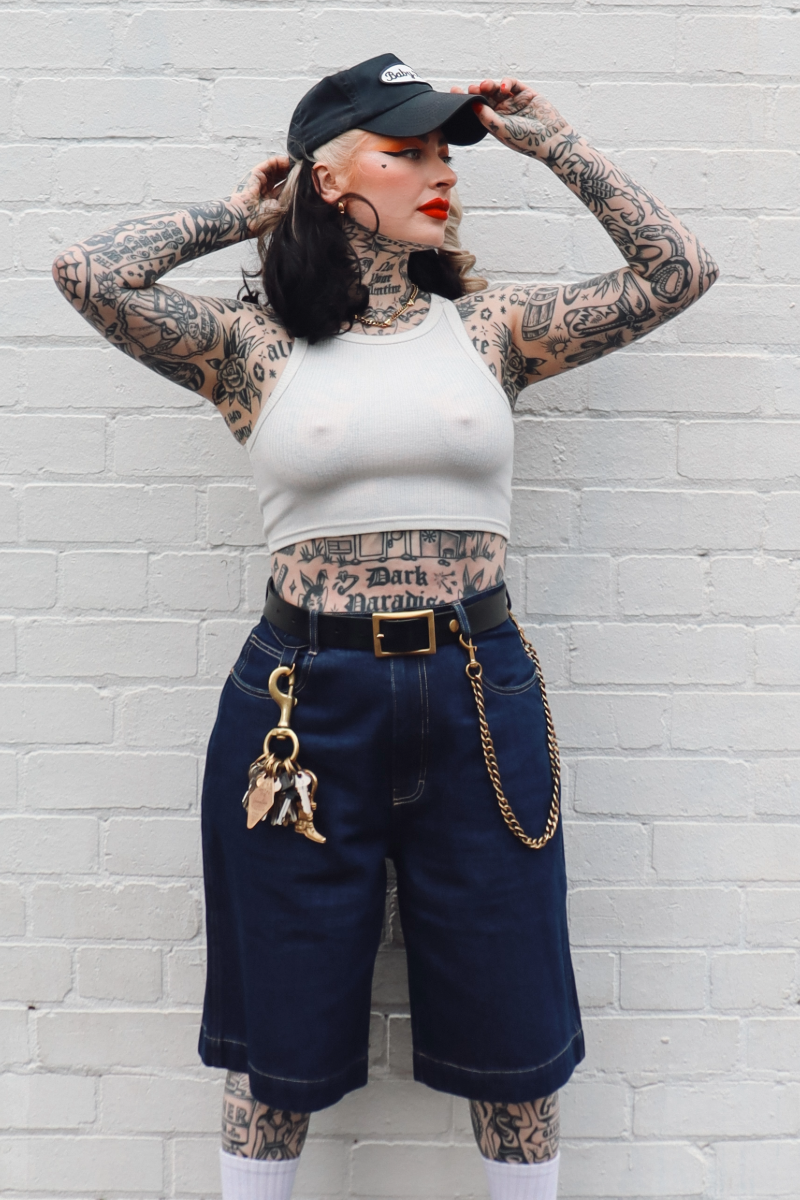 Denim Bermuda Shorts - Mid Blue