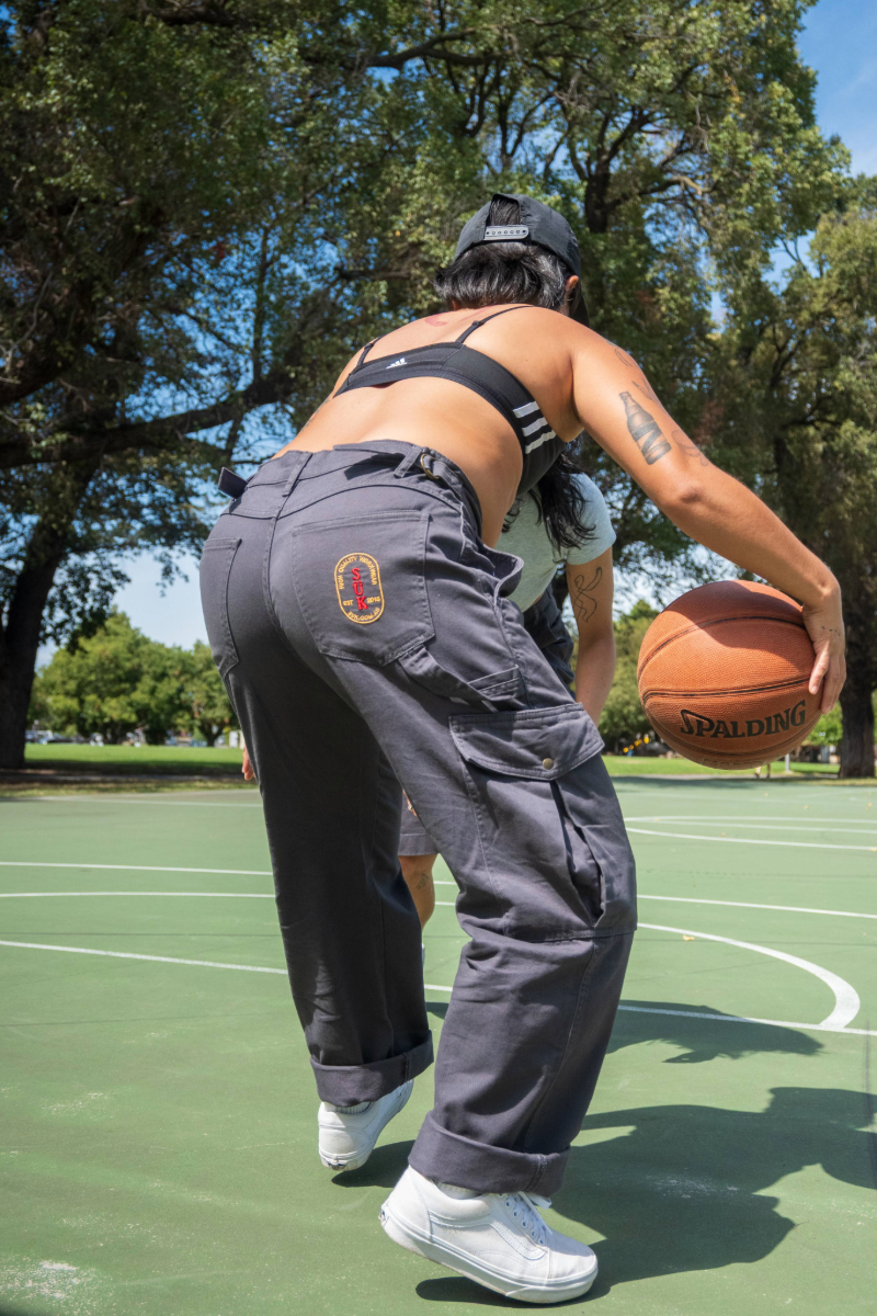 Mid Rise Cargo Pants - Grey