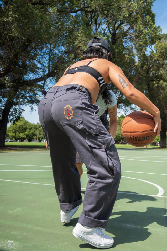 Mid Rise Cargo Pants - Grey