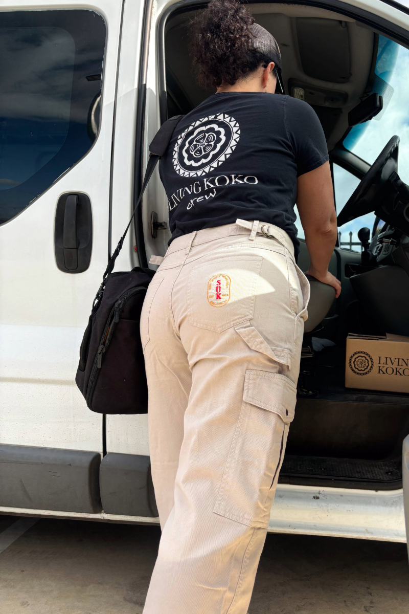 Mid Rise Cargo Pants - Stone