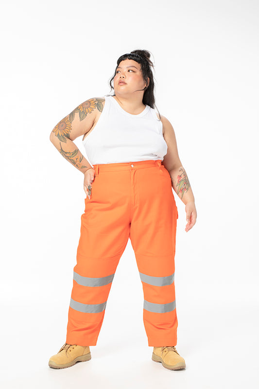 Hi Vis 2 Way Work Pants Orange