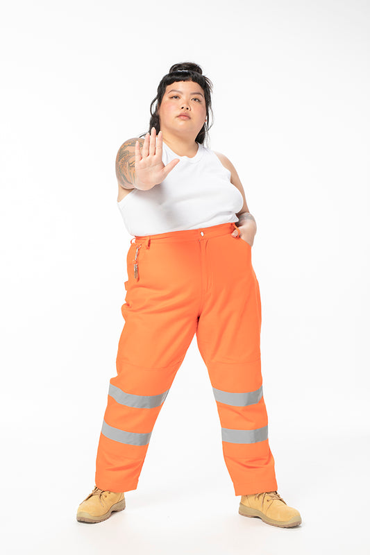 Hi Vis 2 Way Work Pants Orange