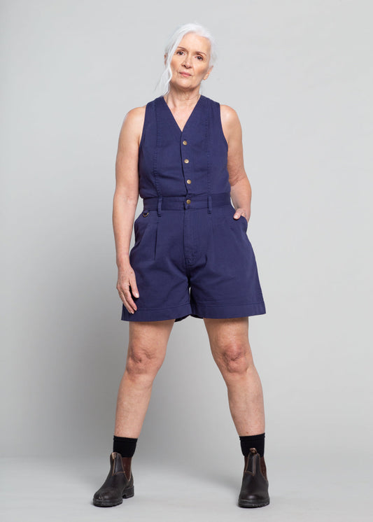 Cropped Roper Suit - No Waist Adjusters - Blue