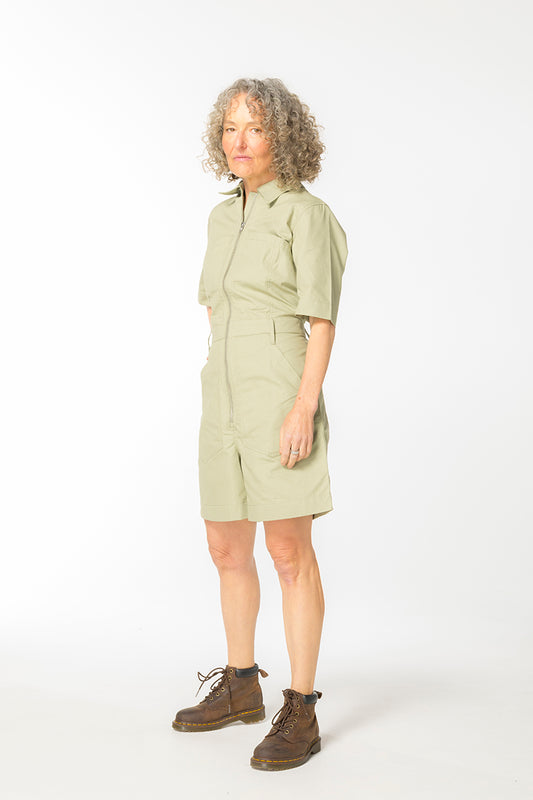 Ripstop Cropped Lagoon Suit -  Long Body - Khaki
