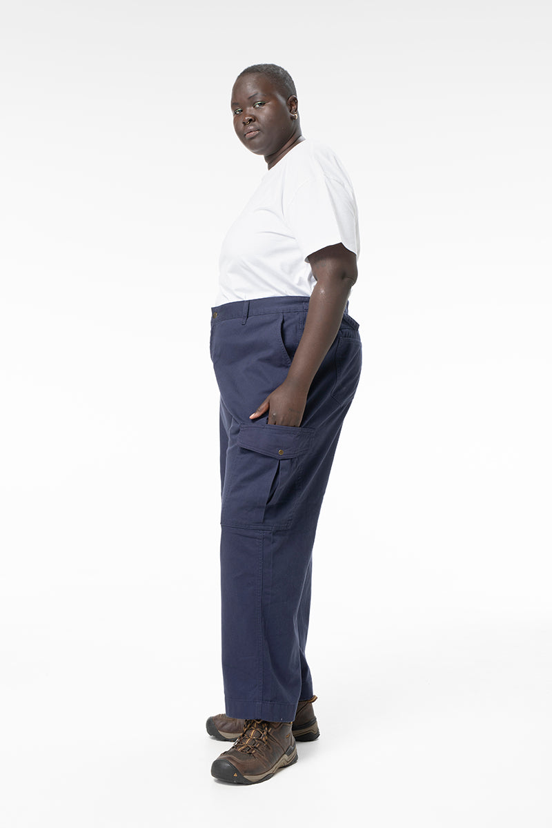Mid Rise Cargo Pants - Blue