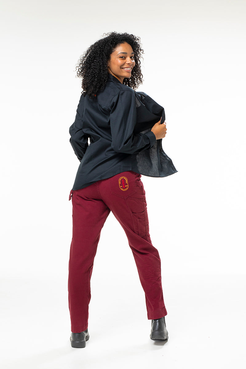 2 Way Work Pants - Burgundy