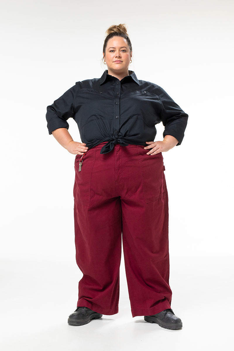 Construction Pants - Burgundy