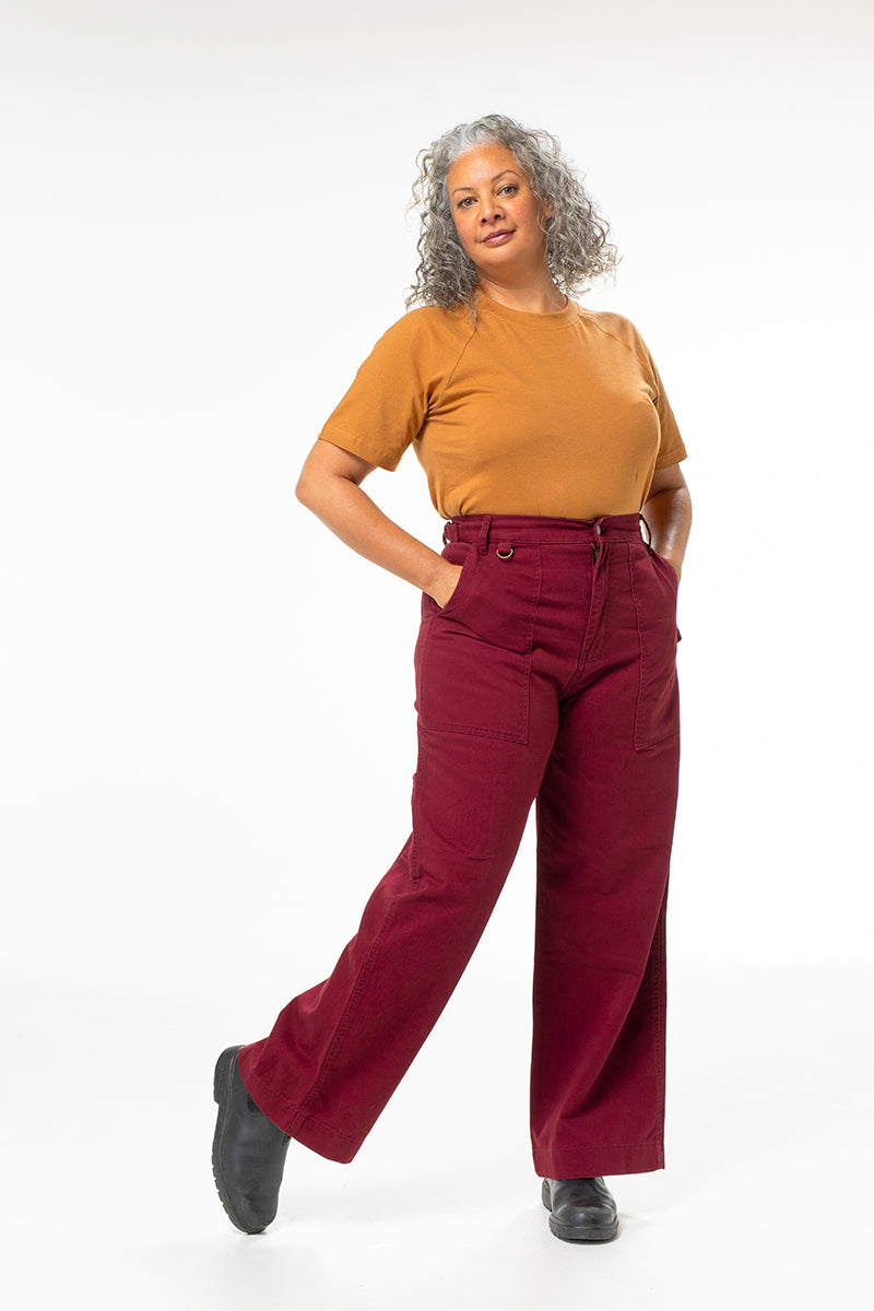 Construction Pants - Burgundy