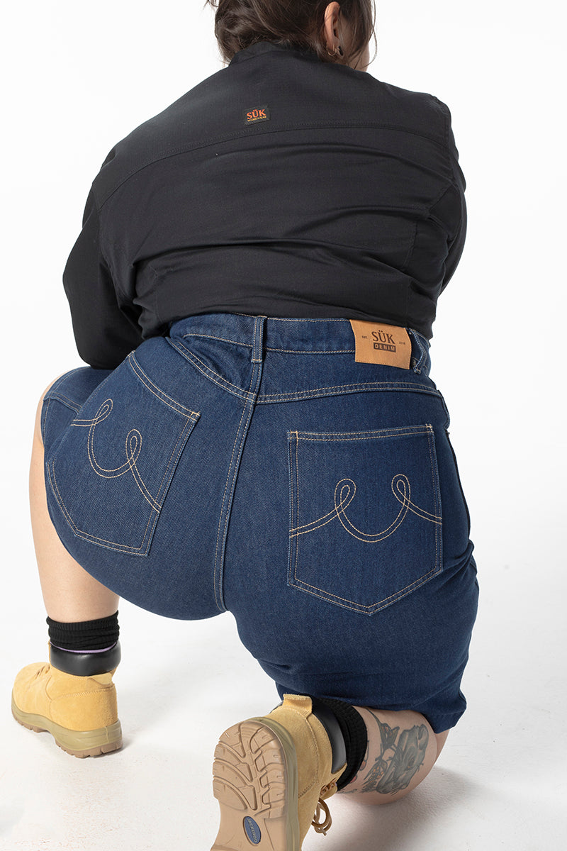 Denim Bermuda Shorts - Mid Blue