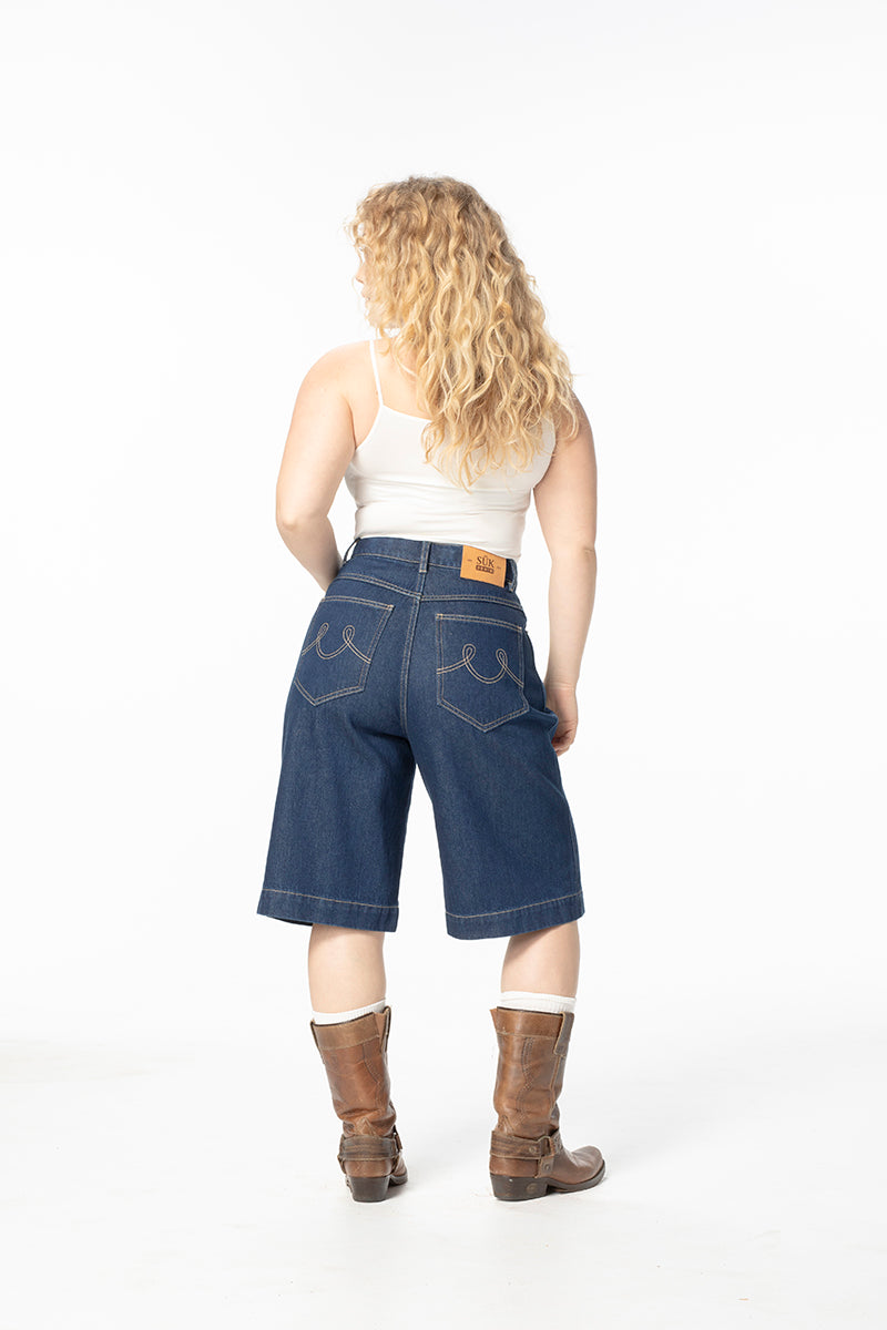Denim Bermuda Shorts - Mid Blue