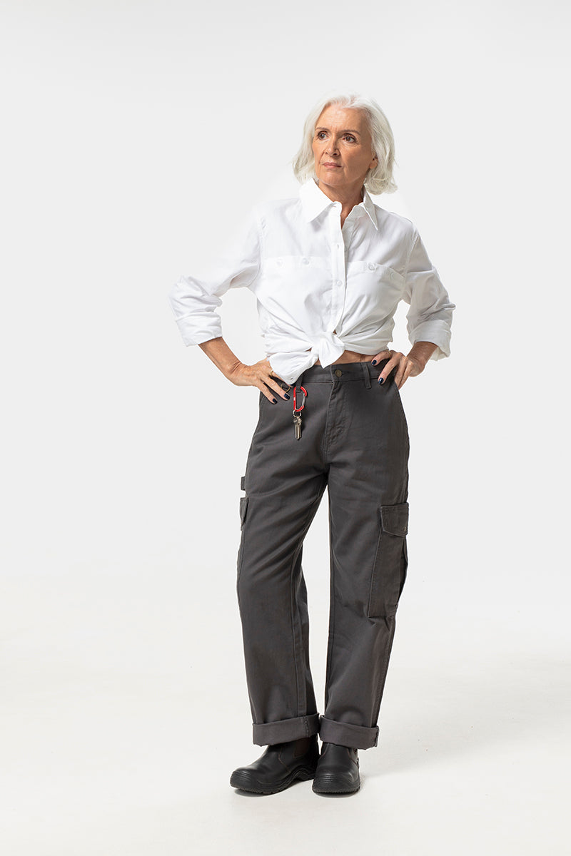 Mid Rise Cargo Pants - Grey