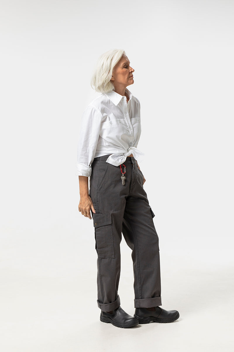 Mid Rise Cargo Pants - Grey