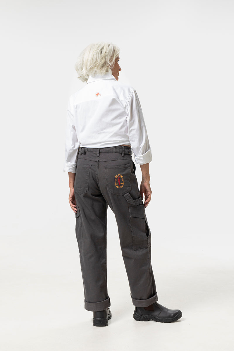 Mid Rise Cargo Pants - Grey