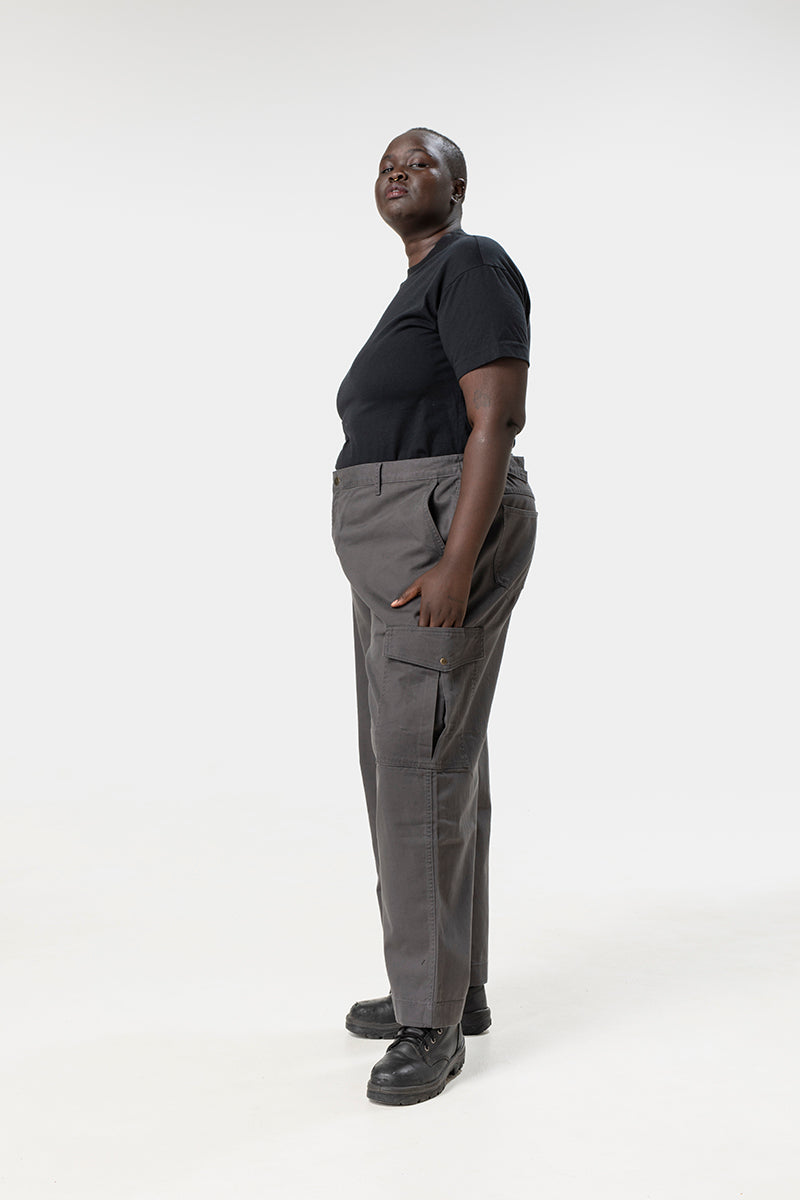 Mid Rise Cargo Pants - Grey