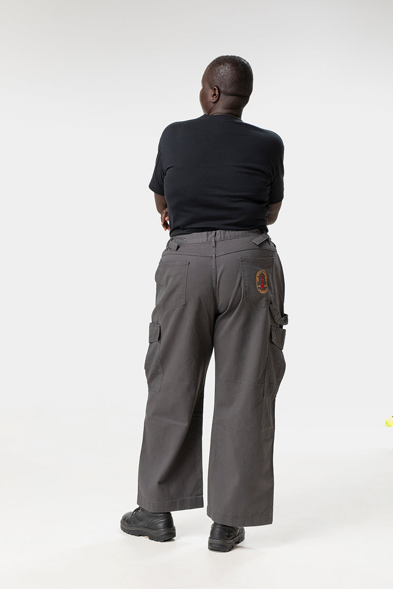 Mid Rise Cargo Pants - Grey
