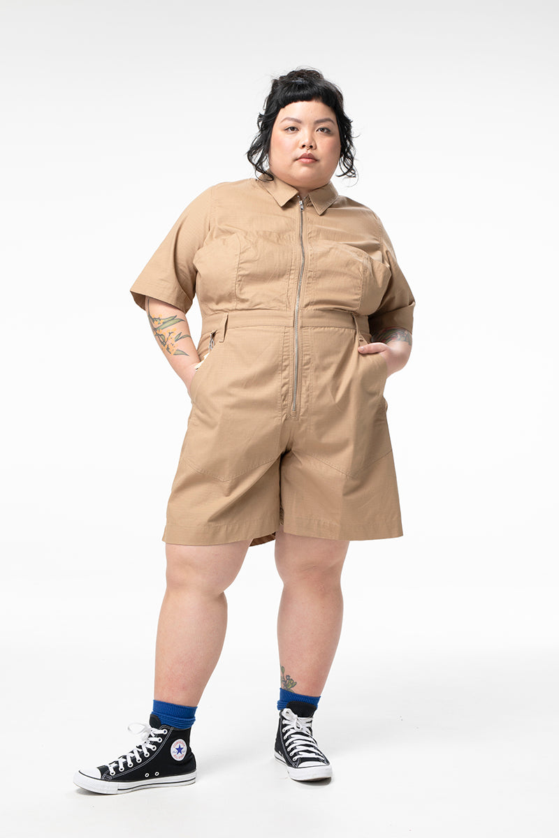Ripstop 2.0 Cropped Lagoon Suit - Long Body - Taupe