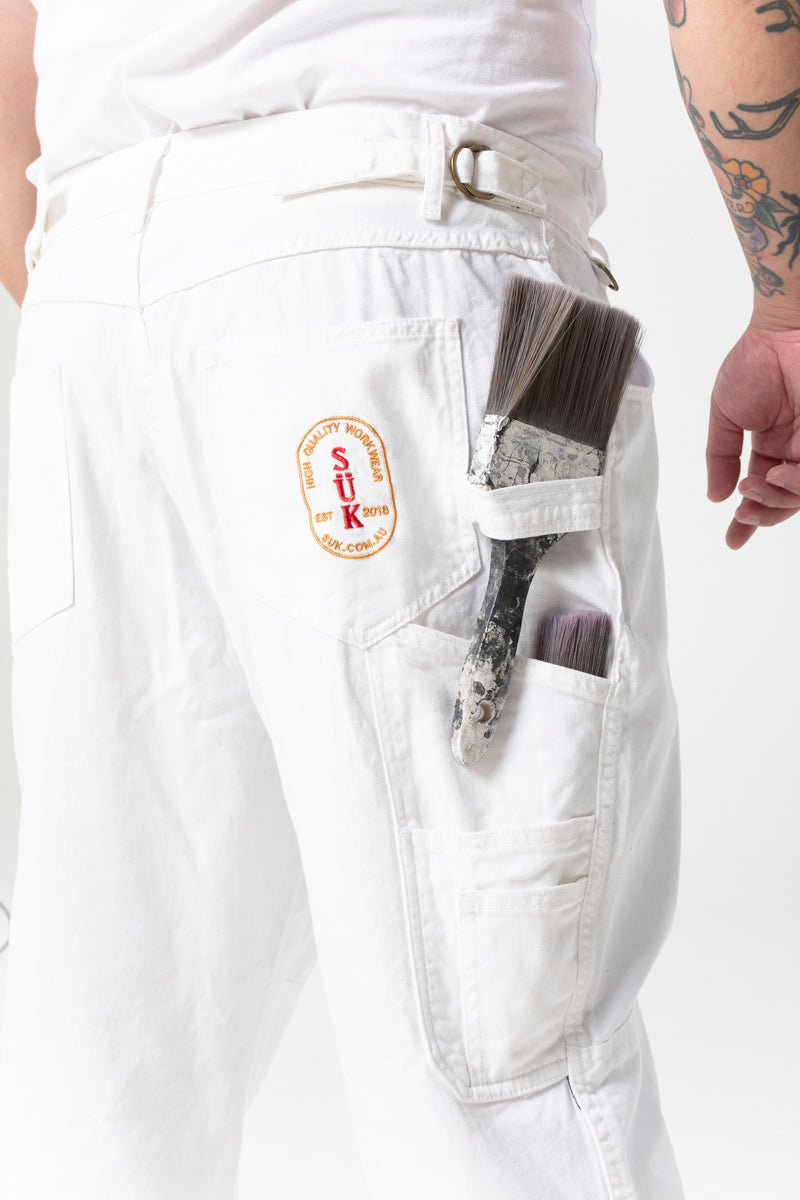 2 Way Work Pants - White