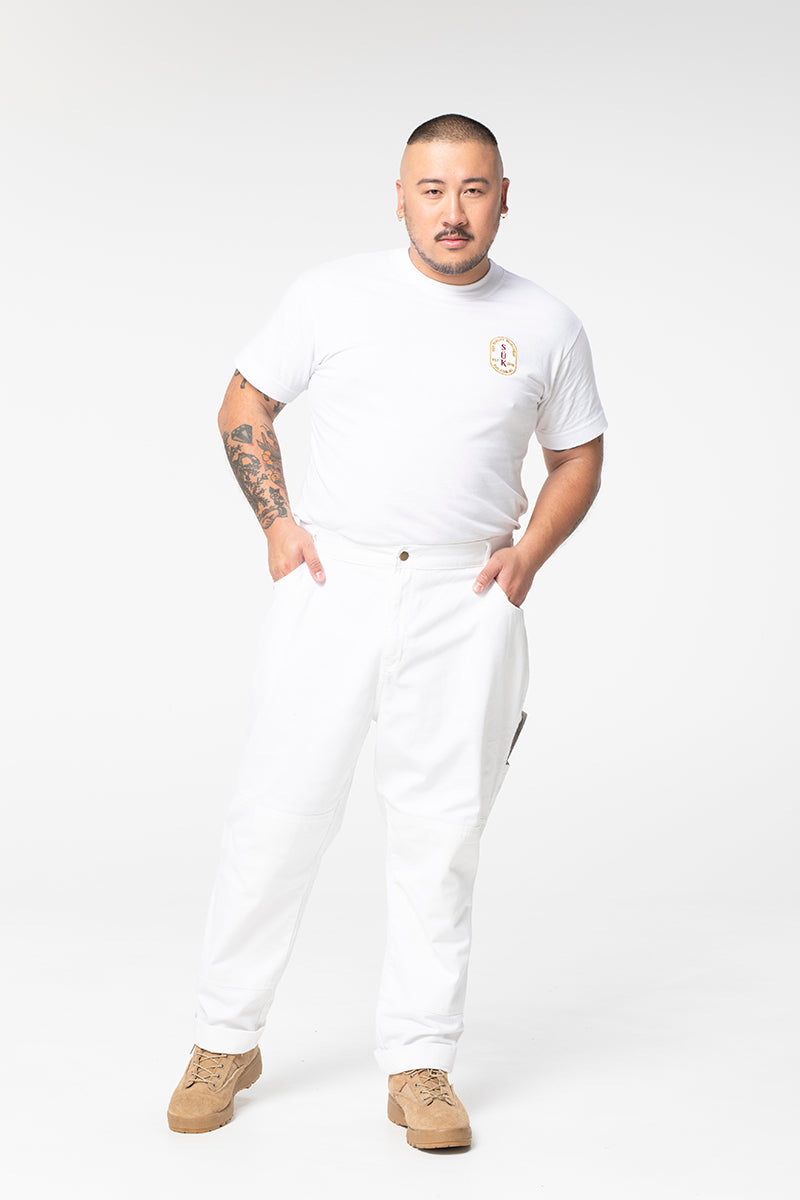 2 Way Work Pants - White