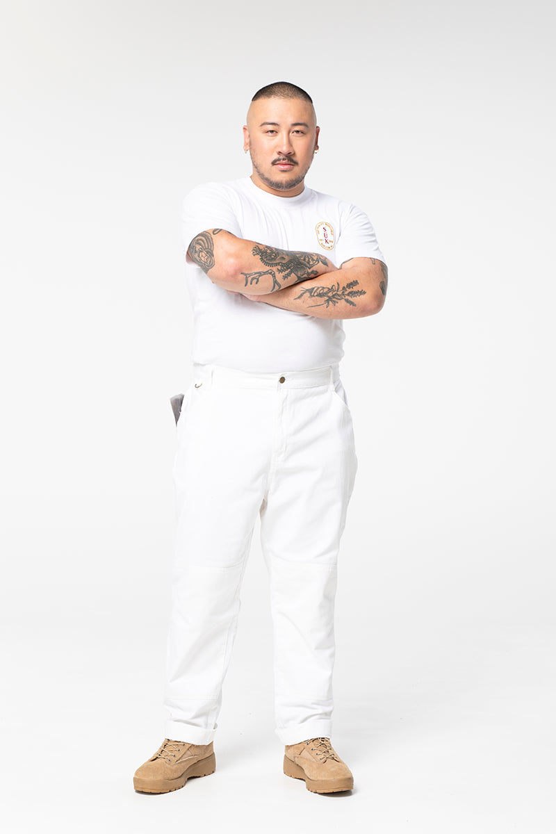 2 Way Work Pants - White
