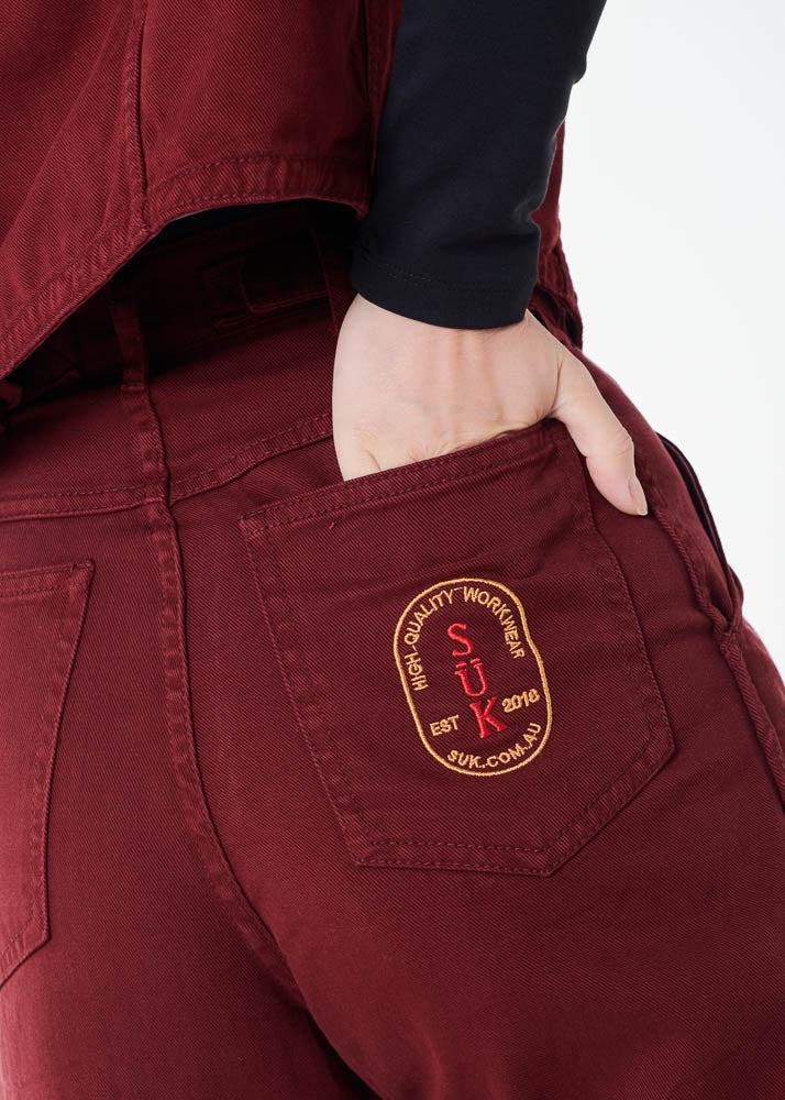 Station Pants - Burgundy