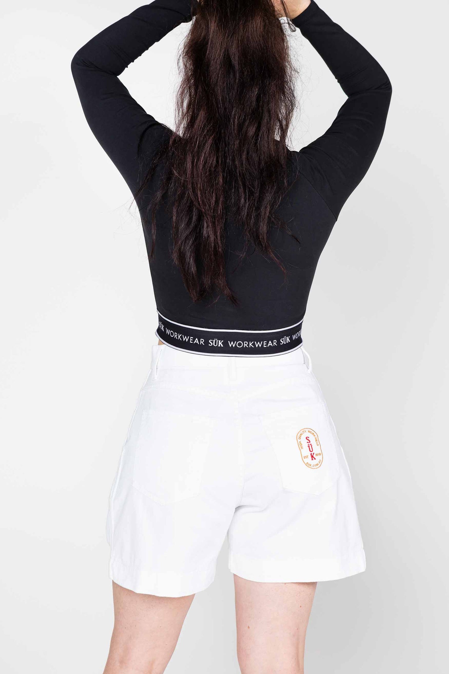 Long Sleeve Crop Top - Black